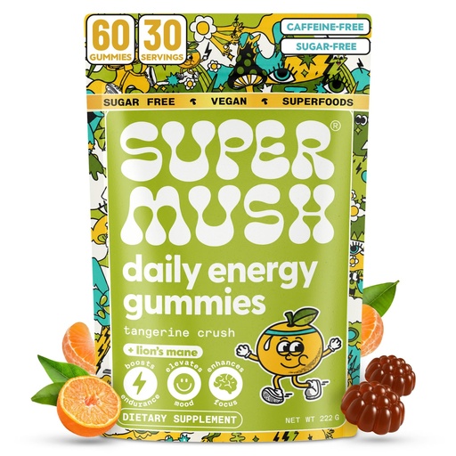 [BRSROHQHOACQKHY3] Daily Energy Gummies - Lion's Mane & Cordyceps - 60 Count | Organic Lion'S Mane & Cordyceps Support Focus And Clean Energy Without The Crash, Vegan, Sugar-Free Nootropic Gummies