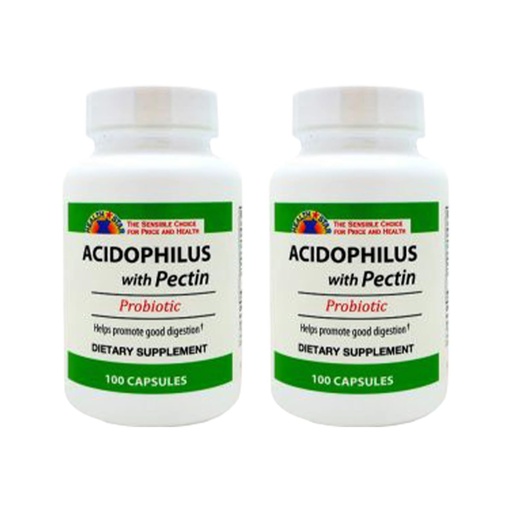 [BRSRGYYNAENWKCIZ] GeriCare Acidophilus with Pectin Probiotic Capsules, Optimizes Intestinal Flora, Digestive Gut Function, Boosts Immune Defenses, and Strengthens Bones, 100 Count (Pack of 2)