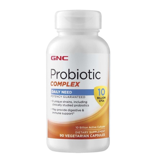 [BRSWECTQCF5Q4ELD] GNC Probiotic Complex Daily Need with 10 Billion CFUs | 8 Unique Strains, Including Clinically Studied Probiotics May Provide Digestive & Immune Support, Vegetarian | 90 Capsules