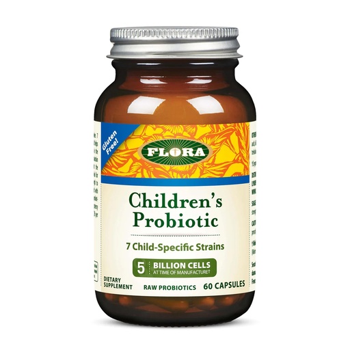 [BRSWIY3ZAYHGECLE] Flora - Udo's Choice Children's Probiotic Blend, with Seven Child-Specific Strains, 5 Billion Cells of Raw Probiotics, Formulated for Ages 5-15, Regain and Retain Gut Health, 60 Capsules