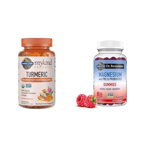 [BRSROAINOB5GADQ2] Garden of Life Organics Turmeric Inflammatory Response Gummy & - Dr Formulated Magnesium Citrate Supplement