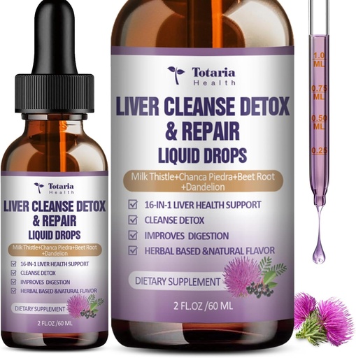 [BRSRAZQYDF6BUCA4] Liver Cleanse Repair Liquid,1100mg Milk Thistle Supplement Dandelion Root and 16+ Herbs for Liver Support Active Liver Health Formula No Sugar Vegan Non-GMO and All-Natural