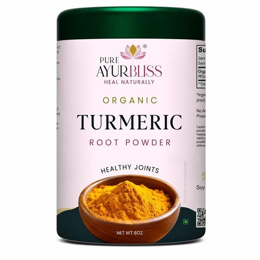 [BRSRGZTQOYNQOEY4] 100% Organic Turmeric Powder for Daily Balance with Curcumin for Joint Health, Immune Support and Gut Wellness, Ayurvedic Superfood for Cooking, Golden Milk, DIY Masks - 8oz Tin Box