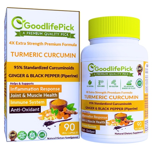 [BRSROBL2OQIB4DLX] Premium Turmeric Curcumin Supplement with Black Pepper. Maximum Benefits of Turmeric and Ginger with 95% Curcuminoids and Enhanced Absorption with Black Pepper 90ct