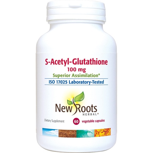[BRSW2AIYAAFAEH37] NEW ROOTS HERBAL S-Acetyl-Glutathione, 100mg | Superior Assimilation | Healthy Aging & Immunity Support (60 Veg Caps)