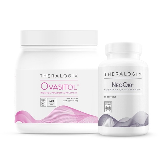 [BRSRGAAKCMNGO2A4] Theralogix Ovasitol Inositol Canister + NeoQ10 Bundle, (Pack of 2)
