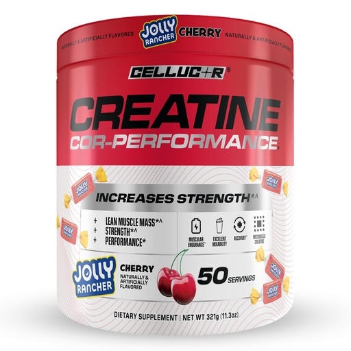 [BRSREYI3CECQI3Q3] Cellucor Creatine Powder, Jolly Rancher Cherry- Increases Strength, Lean Muscle Mass & Endurance, Micronized Creatine for Fast Absorption, 5g Creatine per Serving, 50 Servings