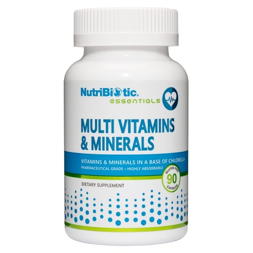[BRSWIY36CV5WKFD4] NutriBiotic– Multi Vitamins & Minerals, 90 Ct Capsules (Formerly Hypoallergenic Multiple) | 72 Pure Trace Elements in a Base of Chlorella | Pharmaceutical-Grade & Highly Absorbable | Gluten Free