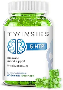 [BRSROFITAAIBQ3TB] 5-HTP Supplement 200mg Calm Gummies for Sleep Mood & Brain Health Support – L-Tryptophan 60 Green Apple Sleep Gummies for Adults – Gluten-Free & Non-GMO