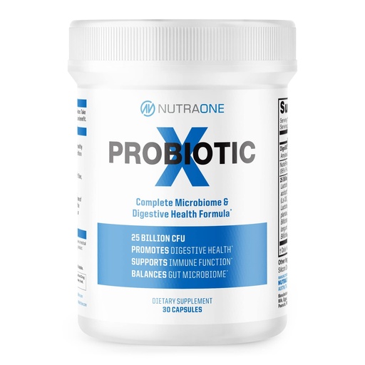 [BRSWGAIFBAFWACA7] NutraOne ProbioticX Probiotic Supplement for Women & Men Digestive Health & Immune Support Probiotics* (30 Capsules)