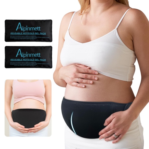 [BRSRAHA3OAIRQDL5] C-Section Hot & Cold Therapy Belly Binder with 2 Reusable Gel Ice Packs for Post-Op, Kicks Protection, Postpartum Care Must Have After Birth Brace, Abdominal Binder