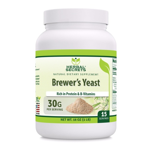 [BRSROH3QPIBW2EIU] Herbal Secrets Brewer's Yeast Powder 16 Oz (1 Lb) | Non-GMO | Made in USA