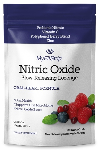 [BRSRE2YTA4MQE23L] Nitric Oxide Lozenges - Oral Health & Cardiovascular Support - Prebiotic Nitric Oxide, Vitamin C, Polyphenol-Rich Berry Blend, and Zinc - 30 Cool Mint