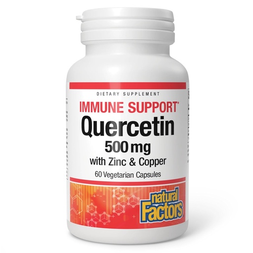 [BRSW2GABCUGRSE3P] Natural Factors Quercetin with Zinc & Copper - Antioxidant Support Supplement Aids Sinus Health - Immune & Cellular Health Support Supplement - 60 Vegetarian Capsules (60 Servings)
