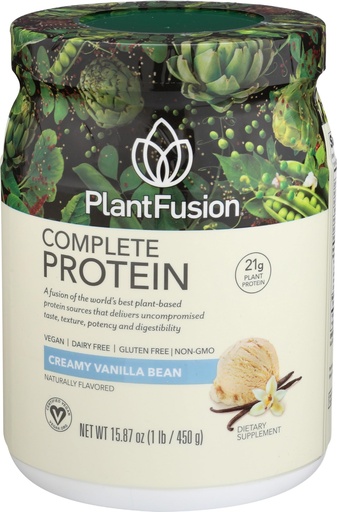[BRSWIYDYAVYRYDD2] PlantFusion Complete Vegan Protein Powder - Plant Based Protein Powder With BCAAs, Digestive Enzymes and Pea Protein - Keto, Gluten Free, Soy Free, Non-Dairy, No Sugar, Non-GMO - Vanilla Bean 1 lb