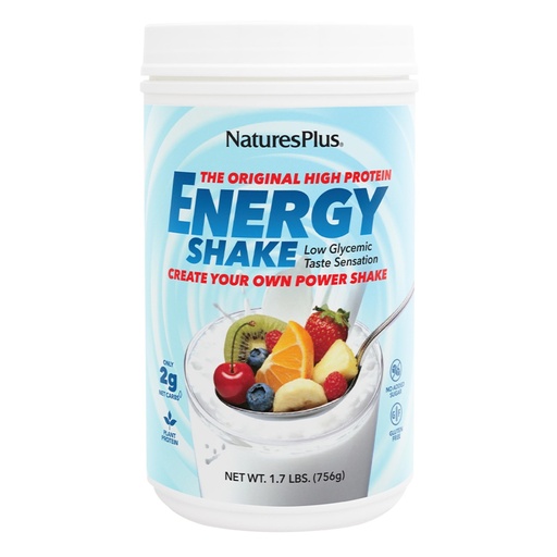 [BRSWIFAIAYAAMYIV] NaturesPlus Energy Shake - 1.7 lb - 16 Grams of Plant-Based Protein Per Serving - Contains Digestion-Supporting Enzymes - No Added Sugar - Non-GMO, Vegetarian, Gluten Free - 28 Servings