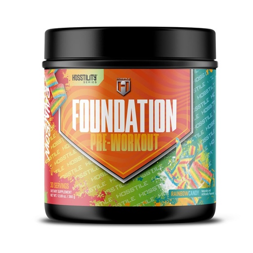 [BRSRGBA7O4OROC3L] HOSSTILE Foundation Pre Workout Powder for Men & Women, Essential Daily Preworkout for Energy, Pump, Focus & Endurance Support, with Caffeine, L-Citrulline & Beta-Alanine, 30 Servings, Rainbow Candy