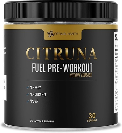 [BRSRO232BF7BQG3D] Fuel Pre Workout Mix and Energy Supplement, Zero Sugar Drink with B-Complex Vitamins to Boost Strength, Sharpen Focus, and Increase Endurance - 30 Servings, Cherry Limeade Flavor