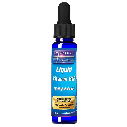 [BRSRAAT4CIBAECA4] Dr's Advantage Liquid Vitamin B12 Dropper 2oz - B12 Sublingual Methylcobalamin Supplement for Energy and Metabolism Support - Easy-to-Use Liquid Formula for Enhanced Absorption