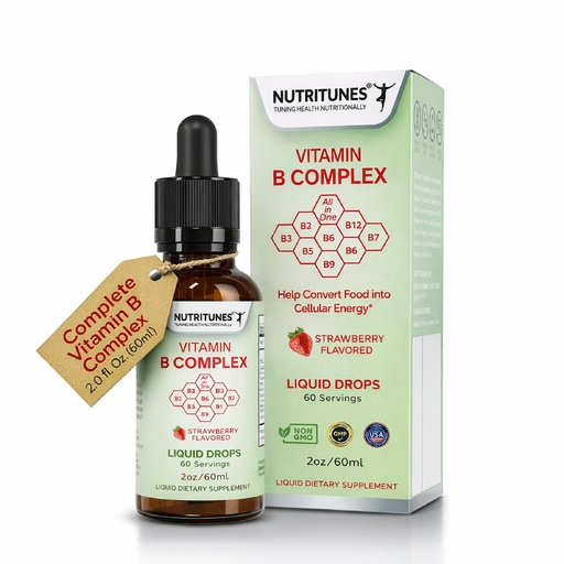 [BRSRACYCPIHREALZ] Liquid Vitamin B Complex – High-Potency and Complete B-Vitamin Drops for Energy, Metabolism, and Immune Support – Strawberry Flavored, Non-GMO, Sugar-Free – 60 Servings (2oz)