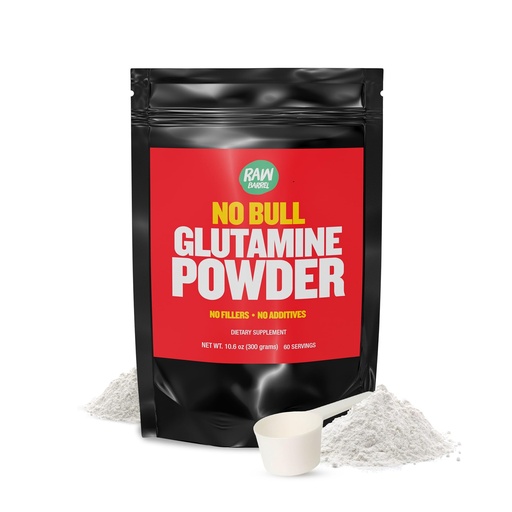 [BRSWKZAFAAFGECLA] “No Bull” L-Glutamine Powder - Unflavored and Micronized Glutamine, Pure L Glutamine Powder, Non GMO, L Glutamine Supplement, Naturally Vegan, Vegetarian and Gluten Free, 300g