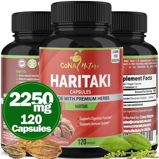 [BRSWY2YEOYCAY3TG] Organic India Haritaki Capsules 2250MG, Rejuvenation, Improving Digestion, Maintains Regularity | Non-GMO Vegan Gluten-Free Herbs and Supplements, 120 Caps