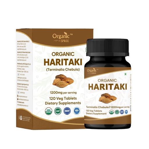 [BRSRAAT4PMNAAA3K] ORGANIC SPREE Haritaki Tablets - USDA Organic Haritaki Supplement, Supports Digestion & Overall Wellness*, 120 Tablets