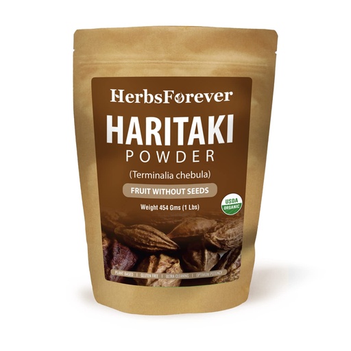 [BRSWGZT5CMPGMHTO] HerbsForever Haritaki (Terminalia Chebula) Ayurvedic Fruit Powder- Without Seeds | Supports Digestion & Gut Regularity, Vata Detox | Wild Harvested, Non GMO | Ultra Clean | Steam Treated | 16oz-1LBS