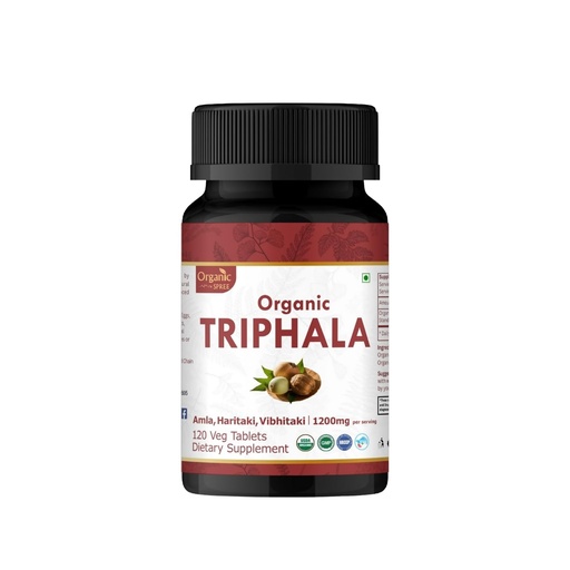 [BRSREFATOV5WY2DB] ORGANIC SPREE Triphala 120 Tablets | Amla, Haritaki & Bibhitaki | Herbal Supplement for Digestion and Detox* | 1200mg per Serving | Organic and Natural | USDA Certified 120tab