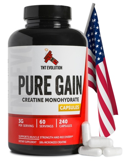 [BRSROBT7OV5WKCTG] Creatine Monohydrate Capsules – 750mg Capsule for Men & Women – 60 Serving – Pure Micronized Creatine for Strength, Fitness & Sport – 240 Count, Gluten Free Nutritional Supplement