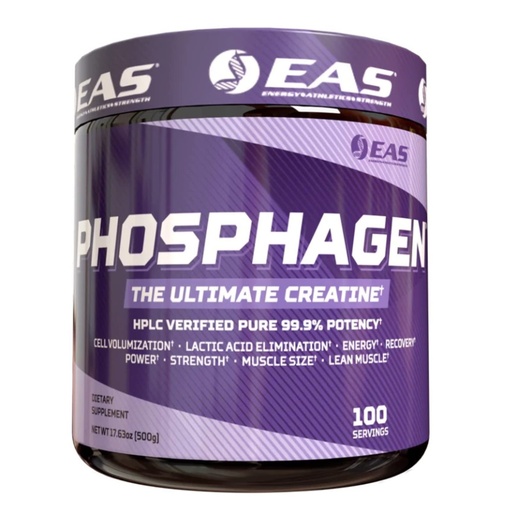 [BRSRMAILOENBU2A7] EAS Phosphagen Ultimate Creatine Powder | Power, Strength, Muscle Size, & Cell Volumization | Pure 99.9% Potency | 100 Servings (Unflavored)