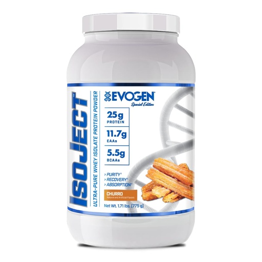 [BRSRAHD2CR5GOAA2] Evogen Isoject - Whey Protein Isolate | Ultra-Pure Whey Protein Powder with Ignitor Enzymes, BCAAs, and EAAs | Enhanced Absorption & Recovery | Churro | 25 Servings