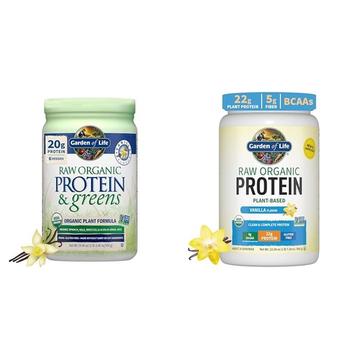 [BRSROAINPN6RAAAY] Garden of Life Raw Organic Protein & Greens Vanilla & Organic Vegan Vanilla Protein Powder