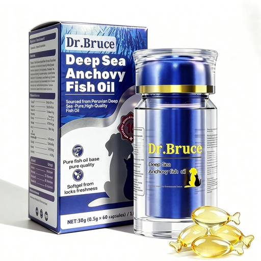 [BRSRGBQQBZ5QIDIV] Omega 3 Fish Oil for Dogs & Cats, Itchy Skin & Allergy Relief, Reduces Excessive Shedding, Deep Sea Anchovy Softgels with EPA, DHA, Vitamin A & D3, Supports Coat, Joint & Heart Health for All Ages