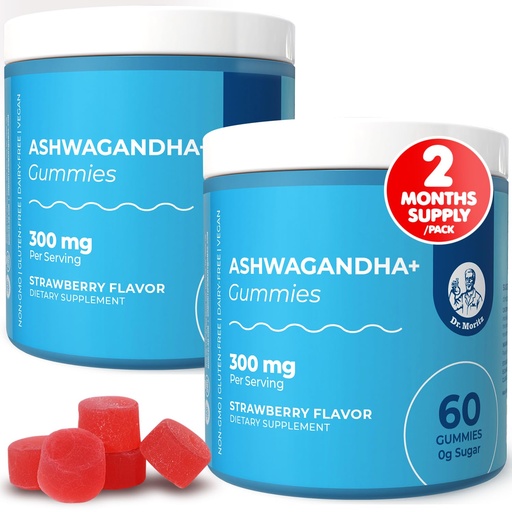 [BRSRAFAYAUGQKGTA] DR. MORITZ Ashwagandha Gummies for Calm, Relaxation, and Immune Support - Ashwagandha for Women and Men - with L-Theanine - Sugar Free and Non-GMO (120 Count)