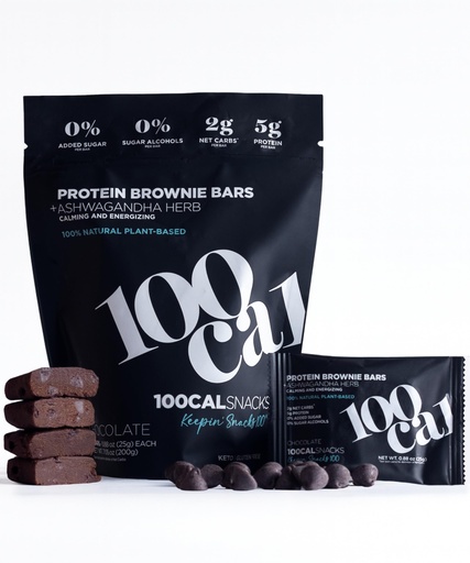 [BRSROGQBCRYWYYI2] Protein Bar Chocolate Brownie | High Protein High Fiber Keto Snacks for Gut Health, Gluten Free Chocolate with Organic Ingredients for Weight Loss, Vegan Protein Bars with MCT Oil and Ashwagandha, Wholesome Yum Clean Protein Bars 100 Calories each | Low Calorie, Low Carb | Contains 8 Units | 100 Cal Snacks