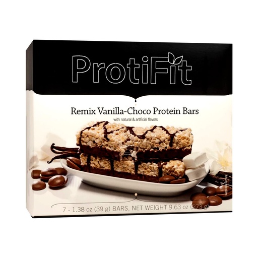 [BRSW2CAOA4IGKC3Z] PROTIFIT - Low Calorie Snack Bar for Healthy Diets, High Protein, 15g Protein, Low Carb, Low Sugar, Ideal Protein Compatible, 7 Servings Per Box (Remix Vanilla-Choco)