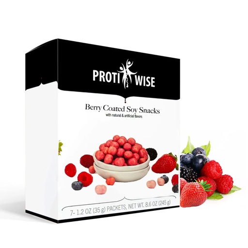 [BRSRAGD6CQPRQGQY] ProtiWise High Protein Soy Snacks | Berry Coated | | 15g Protein, Low Sugar, Low-Carb Snack for Hunger Control & Energy Boost | Gluten Free, KETO Friendly | 7/Box
