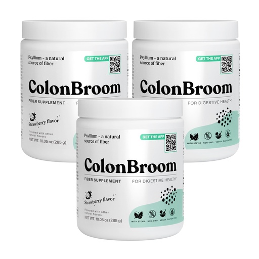[BRSREHABO4JQOFD5] ColonBroom Psyllium Husk Powder - Colon Cleanse for Bloating Relief & Gut Health - Fiber Powder Drink - Easy to Mix - Vegan, Gluten Free, Non-GMO - Strawberry (150 Servings)