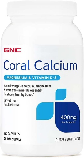 [BRSWIHD7AQGQAADI] GNC Coral Calcium 400mg Supplement, Supports Strong Bones, 90 Servings