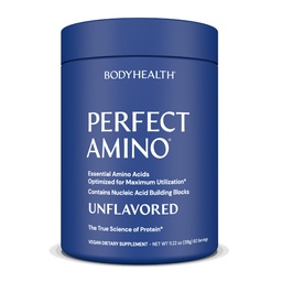 BodyHealth PerfectAmino - BCAA and EAA Powder for Pre and Post Workout - Amino Acid Energy Drink for Men and Women to Support Lean Muscle and Recovery - Unflavored (Lightly Sweetened) - 60 Servings