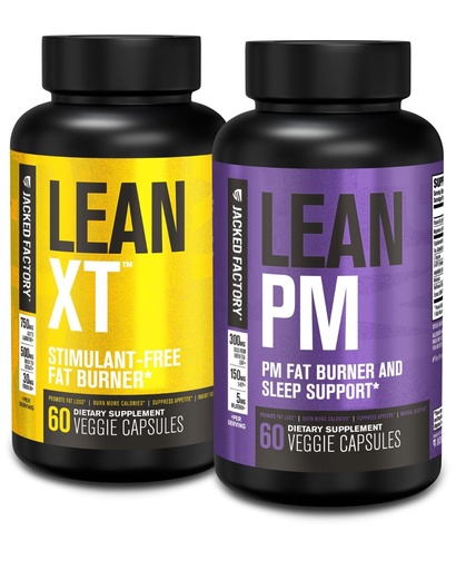 [BRSROBQ5CQBAMHI6] Jacked Factory Non-Stim AM/PM Weight Loss Bundle | Lean XT & Lean PM (30 Day Supply)