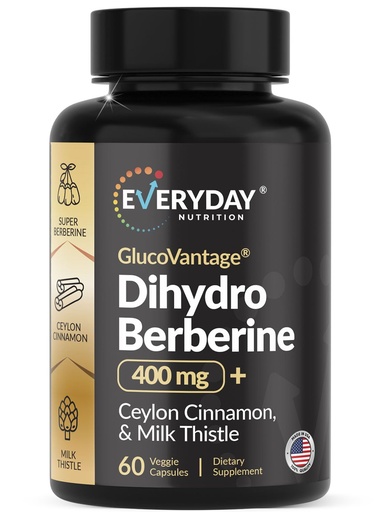 [BRSRABQPBZ7BO2D2] Dihydroberberine Supplement 5X Absorption - Blood Sugar & Glucose Support - Premium High-Absorption Formula with Ceylon Cinnamon & Milk Thistle - Non-GMO, Made in USA - 60 Capsules
