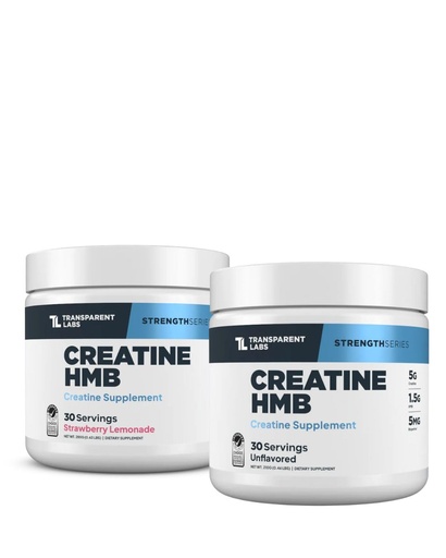 [BRSRE2QZPINQIH3U] Transparent Labs Creatine HMB (30 Servings, Strawberry Lemonade) & Creatine HMB Unflavored (30 Servings, Unflavored)