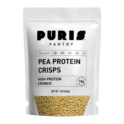 [BRSREAYPAAFWMA35] PURIS Pea Protein Crisps – Plant-Based Crunch | 18g Protein Per Serving | Non-GMO Gluten-Free Soy-Free | No Sugar | Clean Label Inclusion for Snacks, Bars & Baking | Made in USA | Unflavored | 1 lb