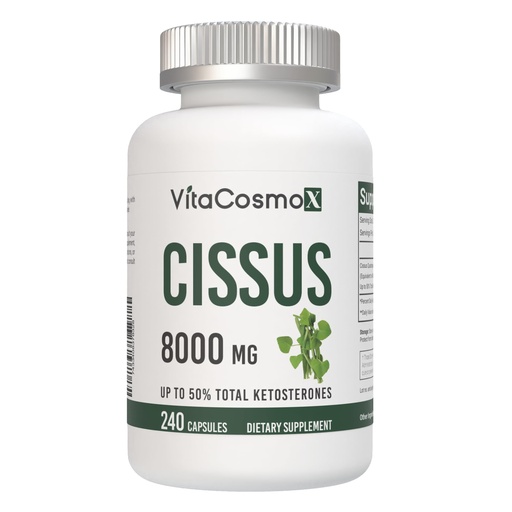 [BRSREZYHBN5GM2D2] Cissus Quadrangularis Extract Capsules, 8000 mg per Serving, 240 Count - 120 Servings, Gluten Free, Non-GMO, and Vegetarian Friendly