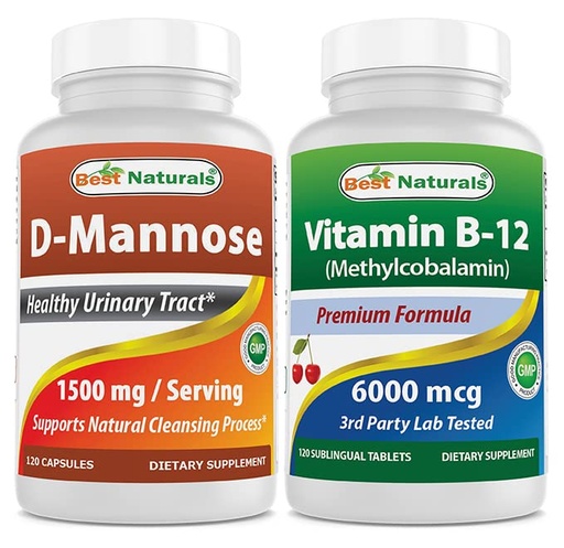 [BRSRMCY5AFYQI3Y7] Best Naturals D-Mannose 1500 mg & Vitamin B12 6000 mcg