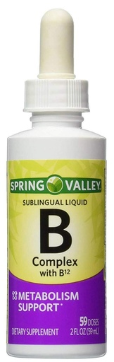[BRSWYYYQOUDQE3A7] Vitamin B Complex Sublingual Liquid Drops for Adults with Vitamin B6, Vitamin B12, Niacin, Riboflavin, Pantothenic Acid - Energy Bundle w/ 'No Fluff' Guide©