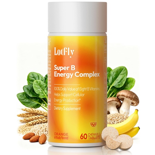 [BRSRABL2CMCRODIV] Vitamin B Complex with B1, B2, B3, B5, B6, B7, B9, B12 Taurine–Immune Support, Energy Metabolism and Nervous System – Super B Complex with Blood Orange Powder – 60 Tablets for Men & Women