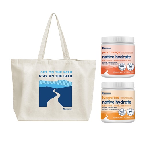 [BRSRGBIFC57ROE3Z] NativePath Native Hydrate Peach Mango and Tangerine Bundle with Tote Bag